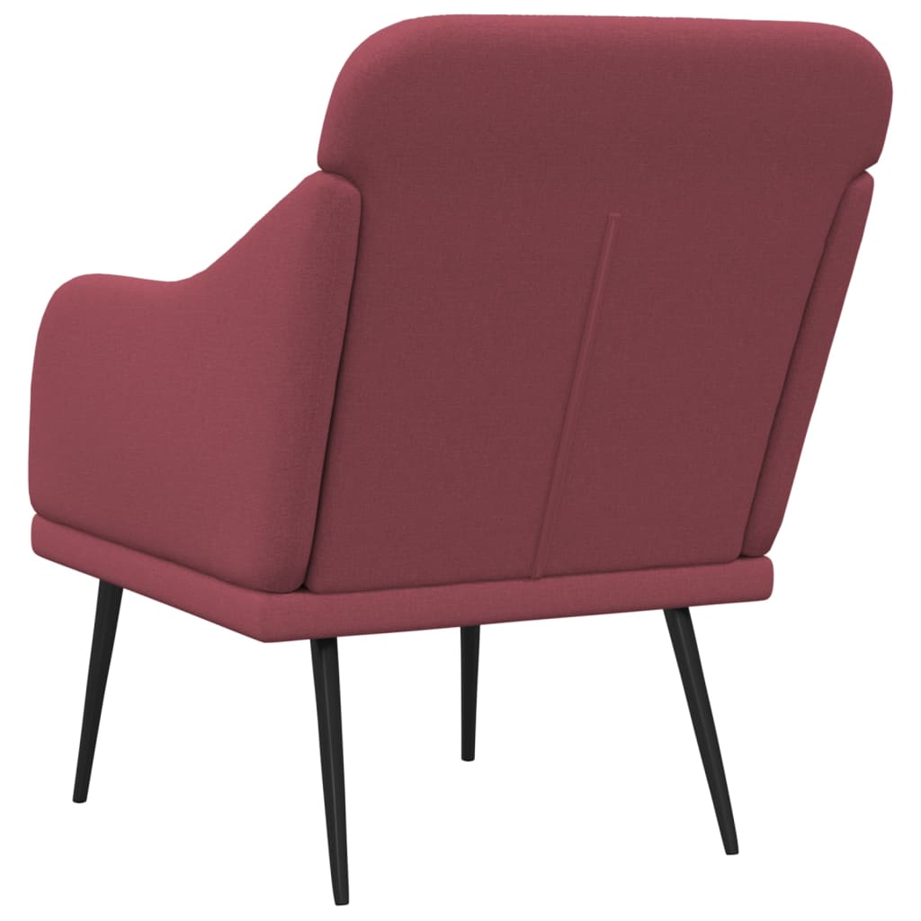 Fauteuil Rouge bordeaux 63x76x80 cm Tissu - XIOS