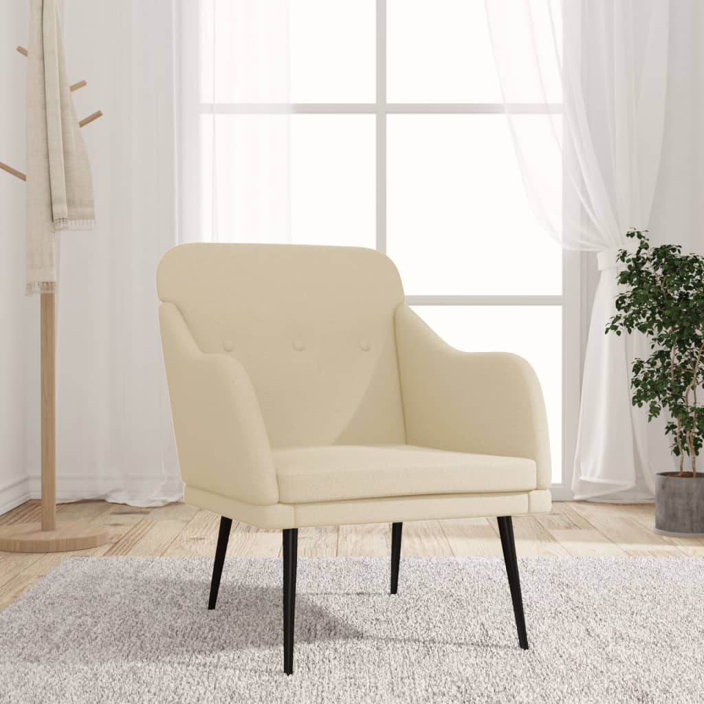 Fauteuil Crème 63x76x80 cm Tissu - XIOS