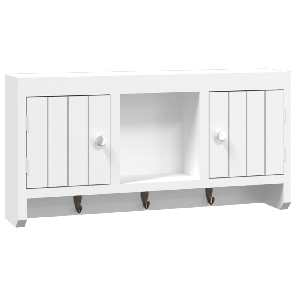 Armoire à clés Blanc 40x8,5x20 cm Bois d'ingénierie et acier - XIOS