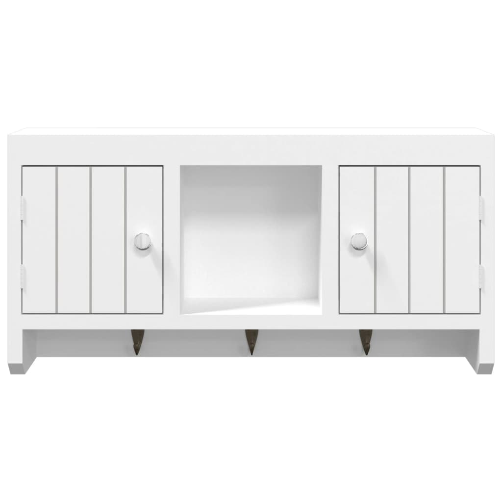 Armoire à clés Blanc 40x8,5x20 cm Bois d'ingénierie et acier - XIOS