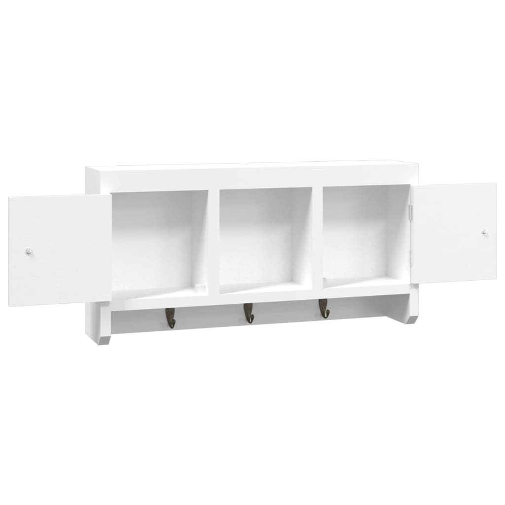 Armoire à clés Blanc 40x8,5x20 cm Bois d'ingénierie et acier - XIOS