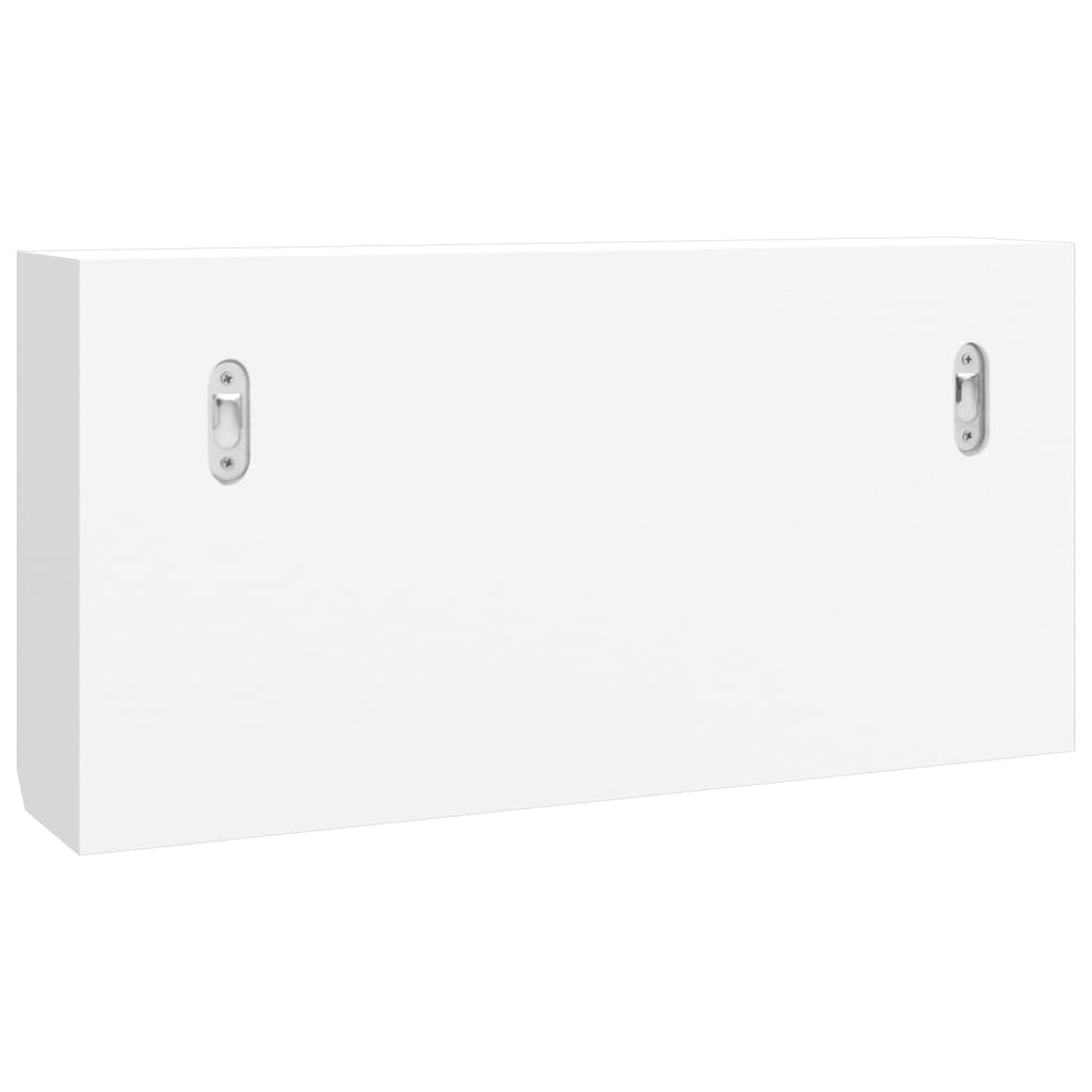 Armoire à clés Blanc 40x8,5x20 cm Bois d'ingénierie et acier - XIOS