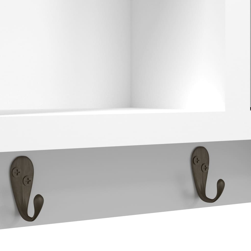 Armoire à clés Blanc 40x8,5x20 cm Bois d'ingénierie et acier - XIOS