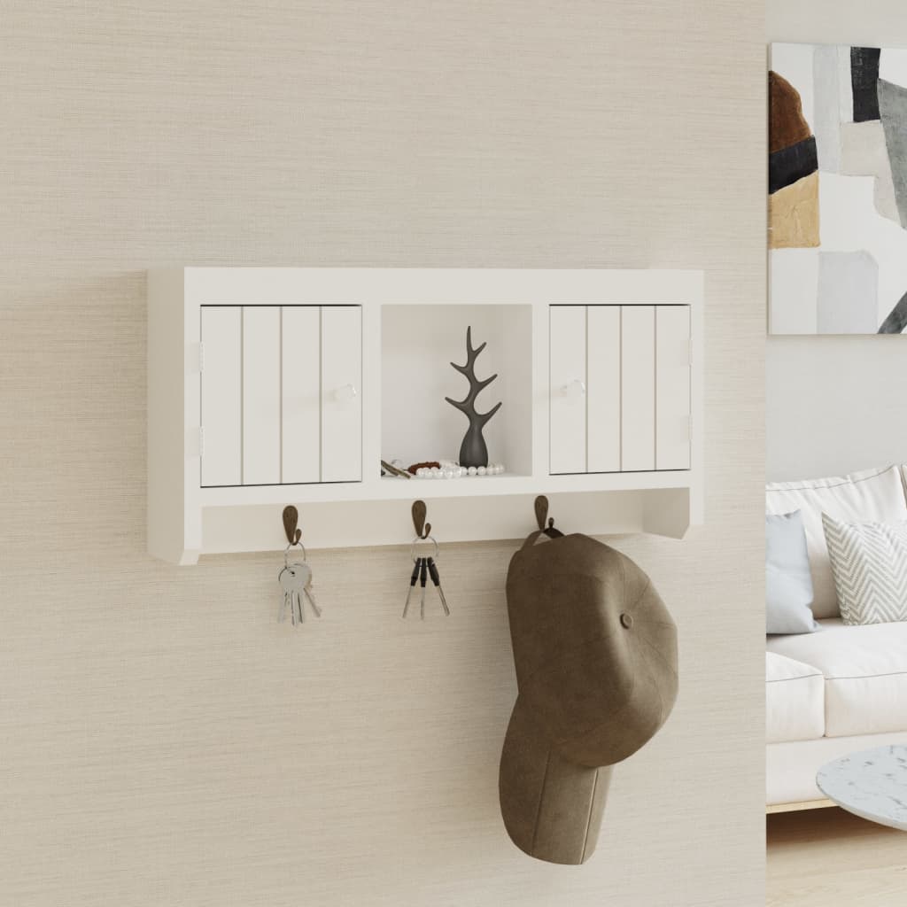 Armoire à clés Blanc 40x8,5x20 cm Bois d'ingénierie et acier - XIOS