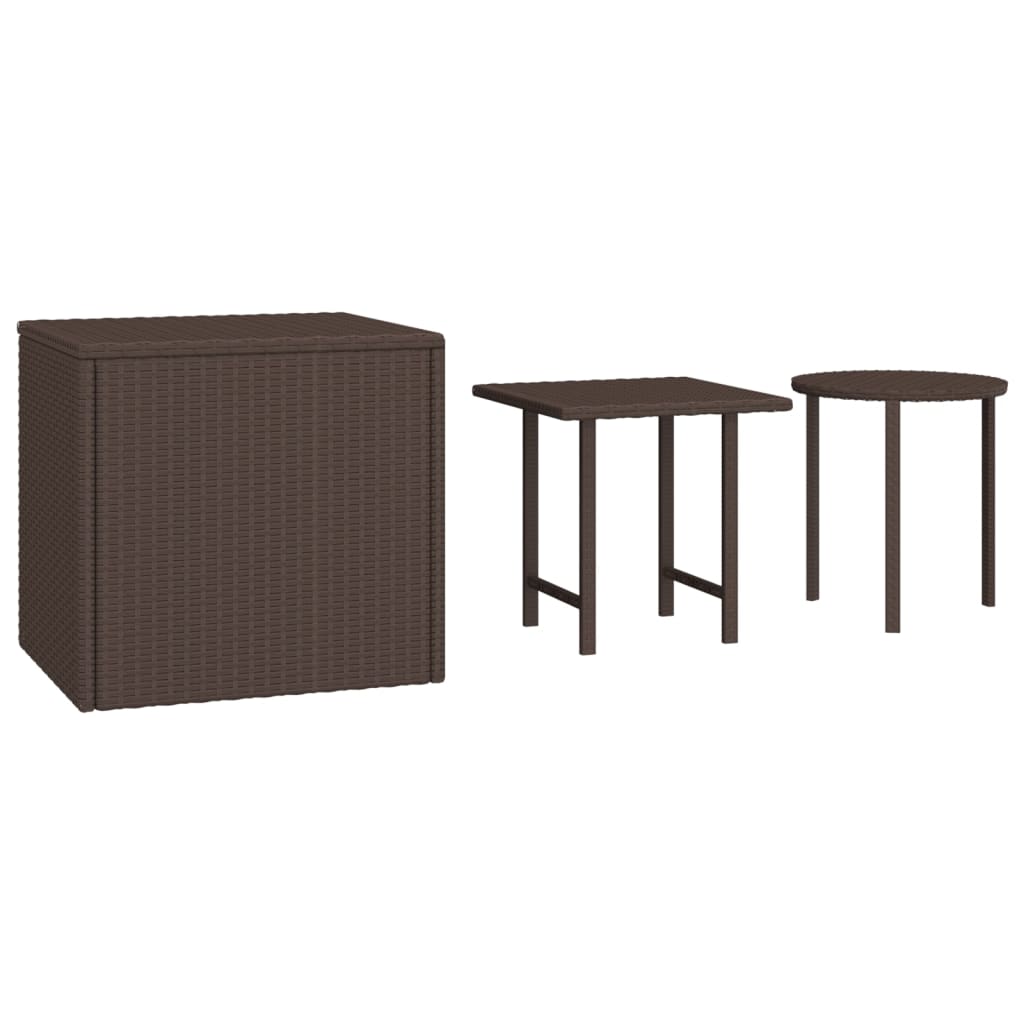 Tables d'appoint 3 pcs marron résine tressée - XIOS