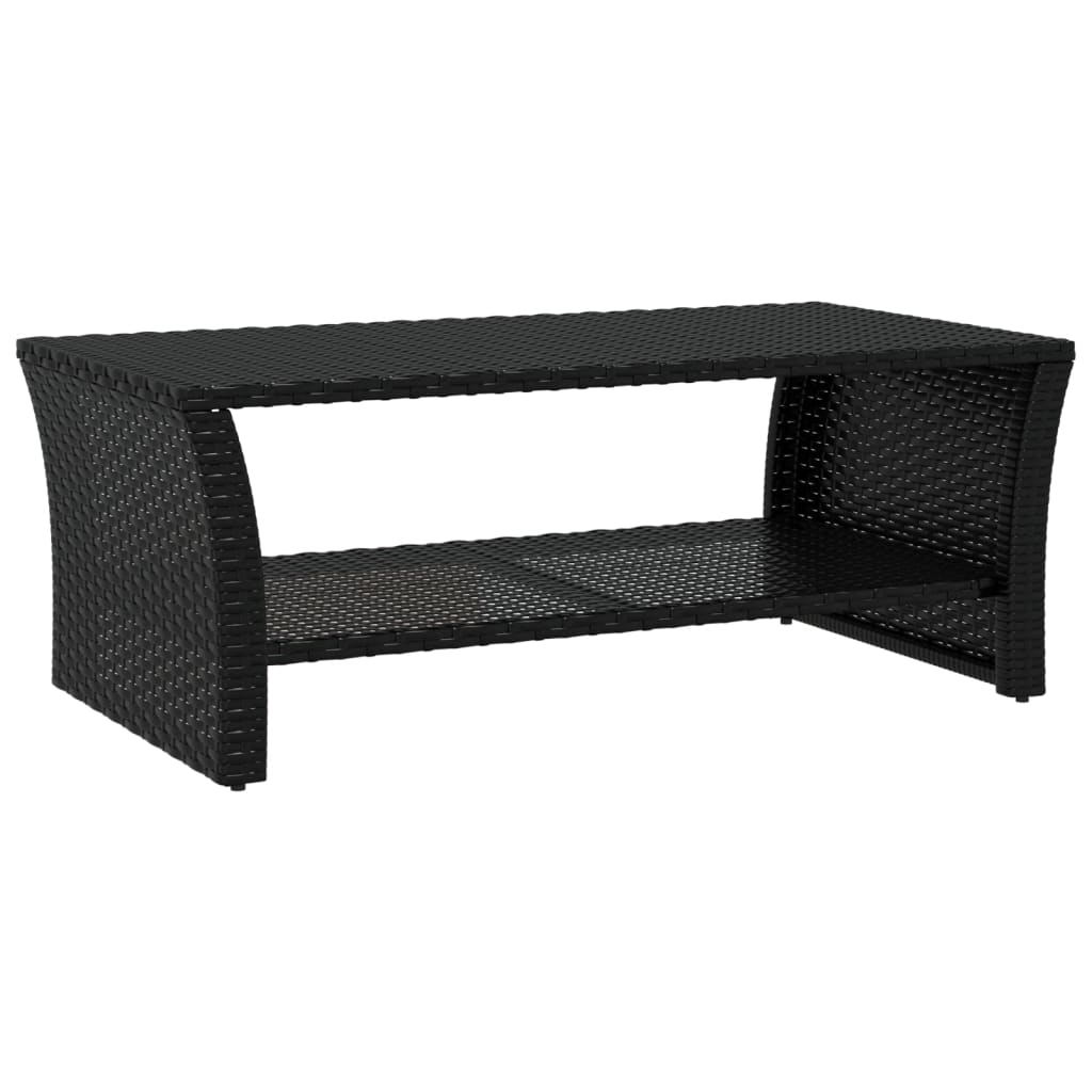 Table basse noir 100x50x40 cm résine tressée - XIOS