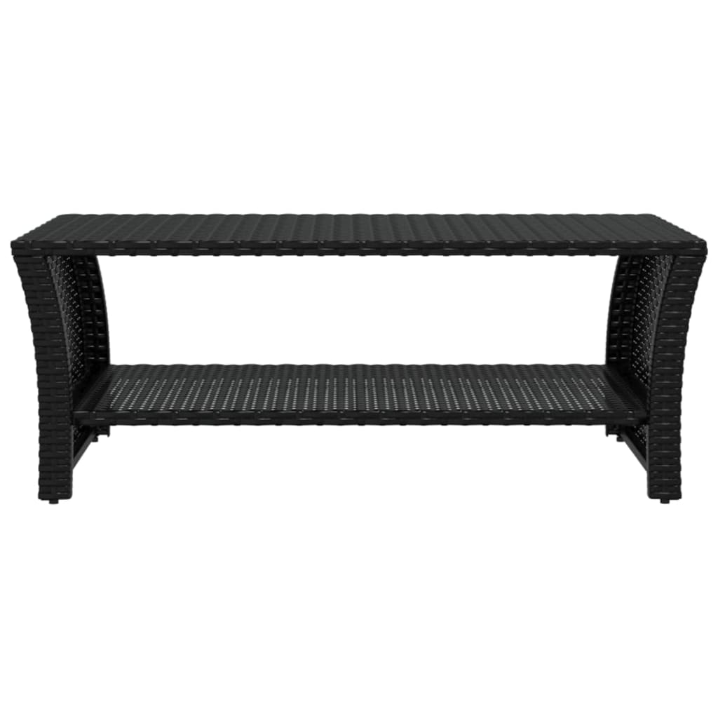 Table basse noir 100x50x40 cm résine tressée - XIOS