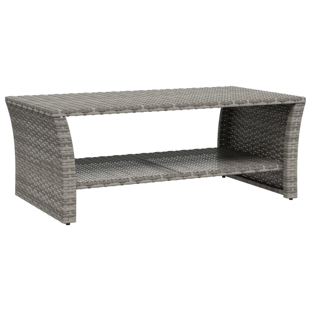 Table basse gris 100x50x40 cm résine tressée - XIOS