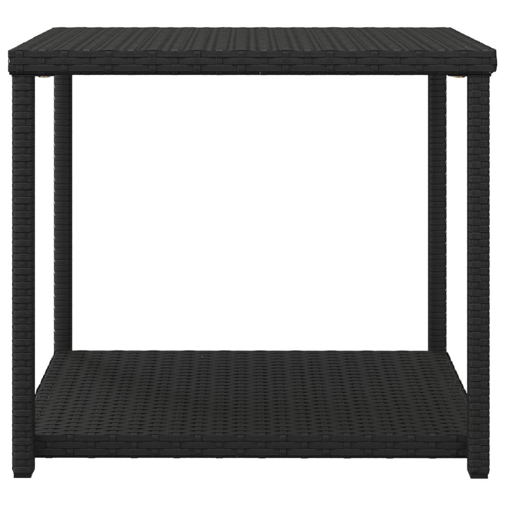 Table d'appoint noir 55x45x49 cm résine tressée - XIOS