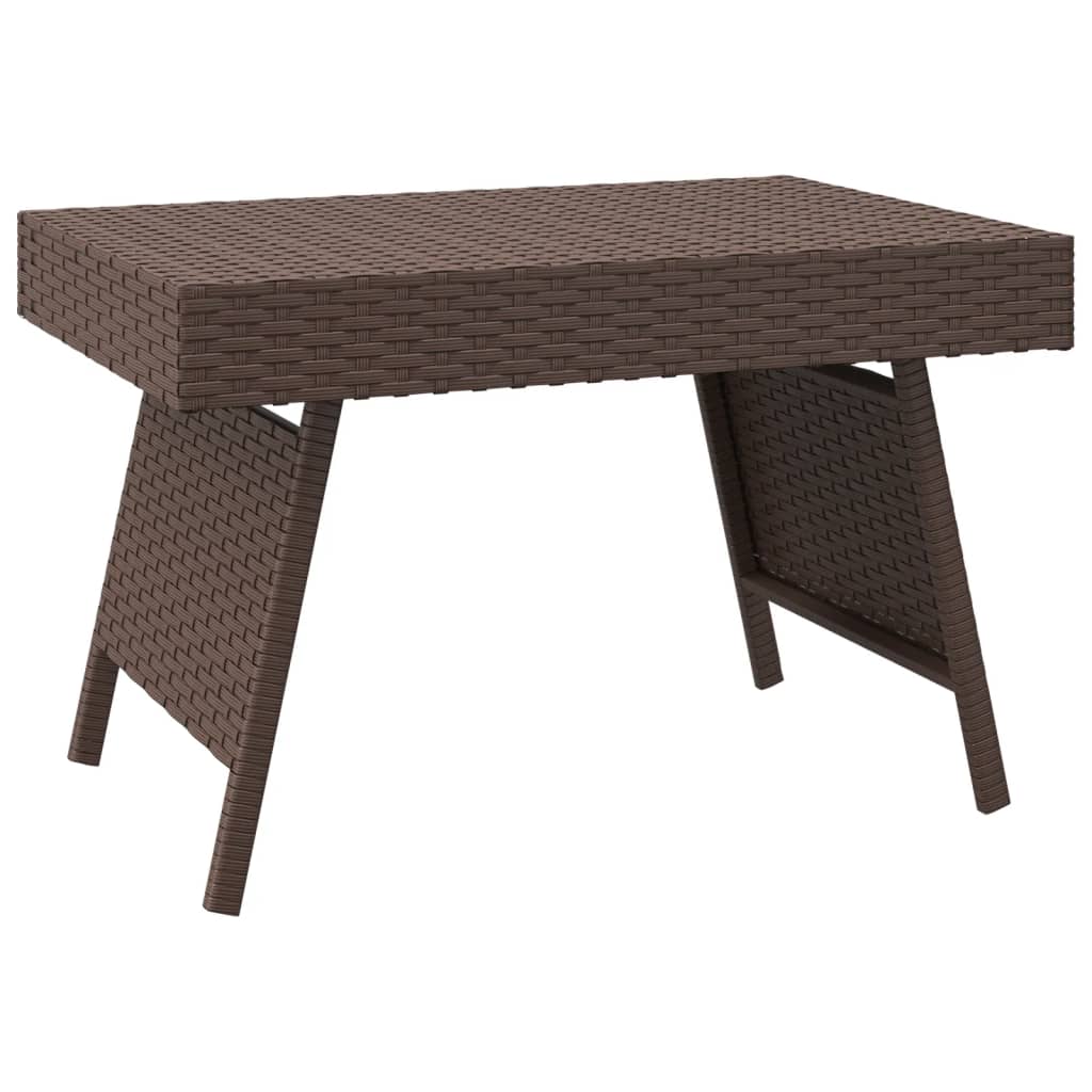 Table d'appoint pliable marron 60x40x38 cm résine tressée Tables d'appoint vidaXL