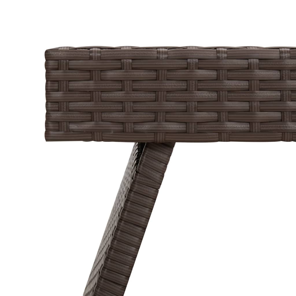 Table d'appoint pliable marron 60x40x38 cm résine tressée Tables d'appoint vidaXL