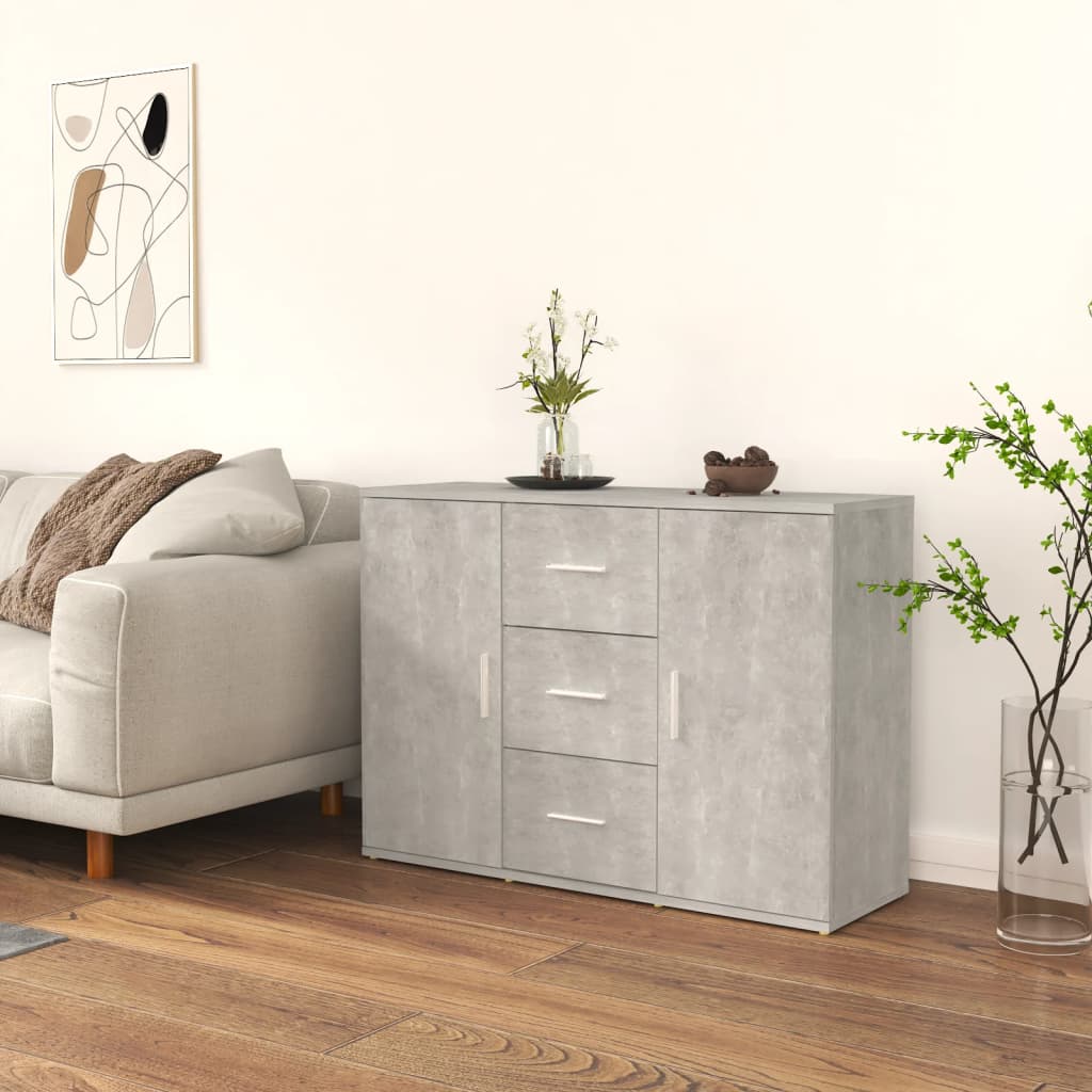 Buffet Gris béton 91x29,5x65 cm Bois d'ingénierie - XIOS