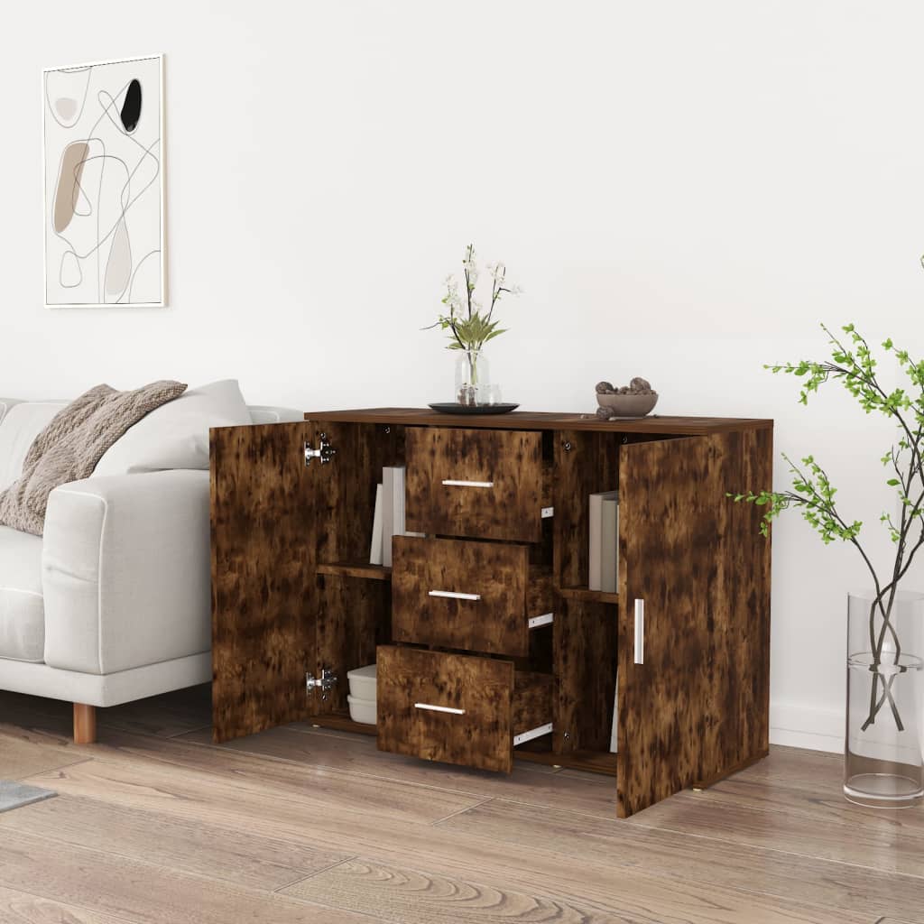 Buffet Chêne fumé 91x29,5x65 cm Bois d'ingénierie - XIOS