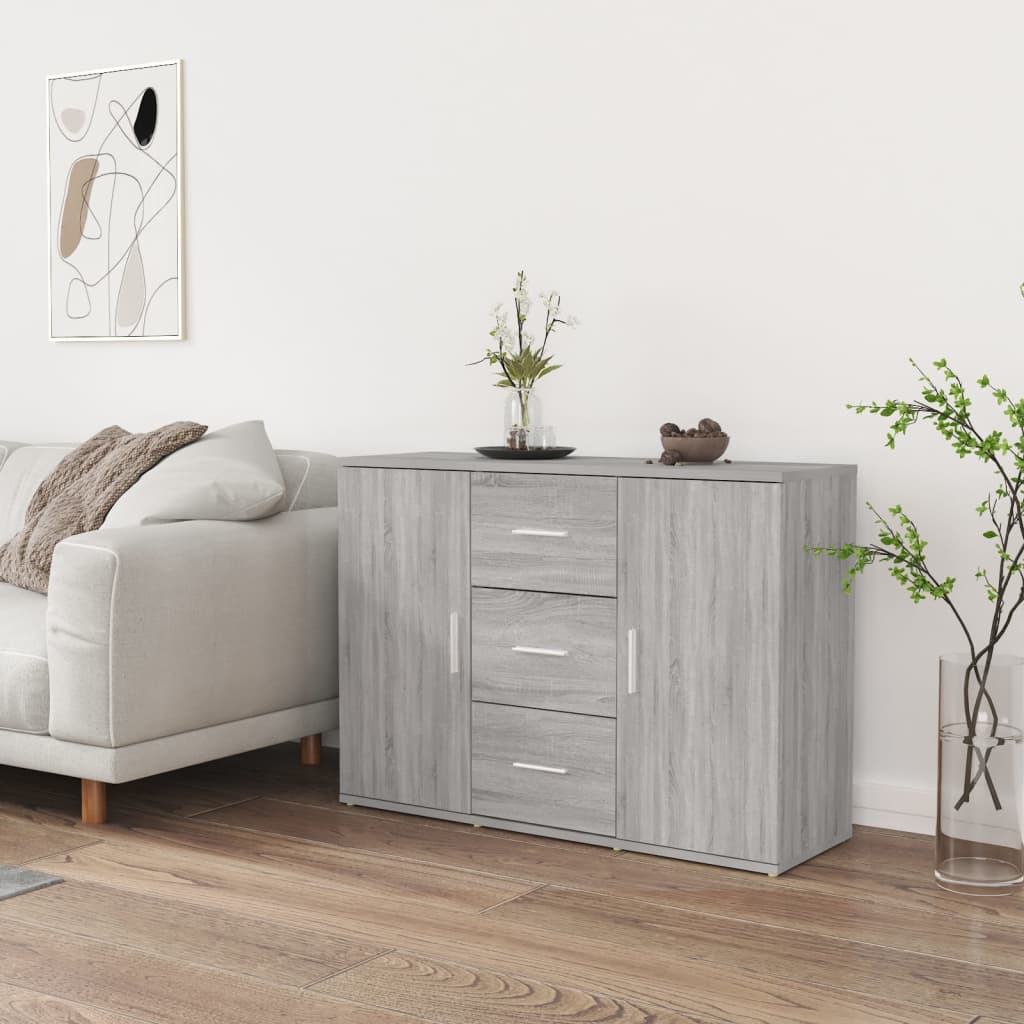 Buffet Sonoma gris 91x29,5x65 cm Bois d'ingénierie Buffets & bahuts vidaXL