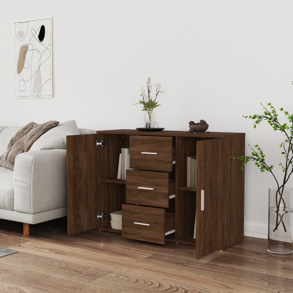 Buffet Chêne marron 91x29,5x65 cm Bois d'ingénierie - XIOS