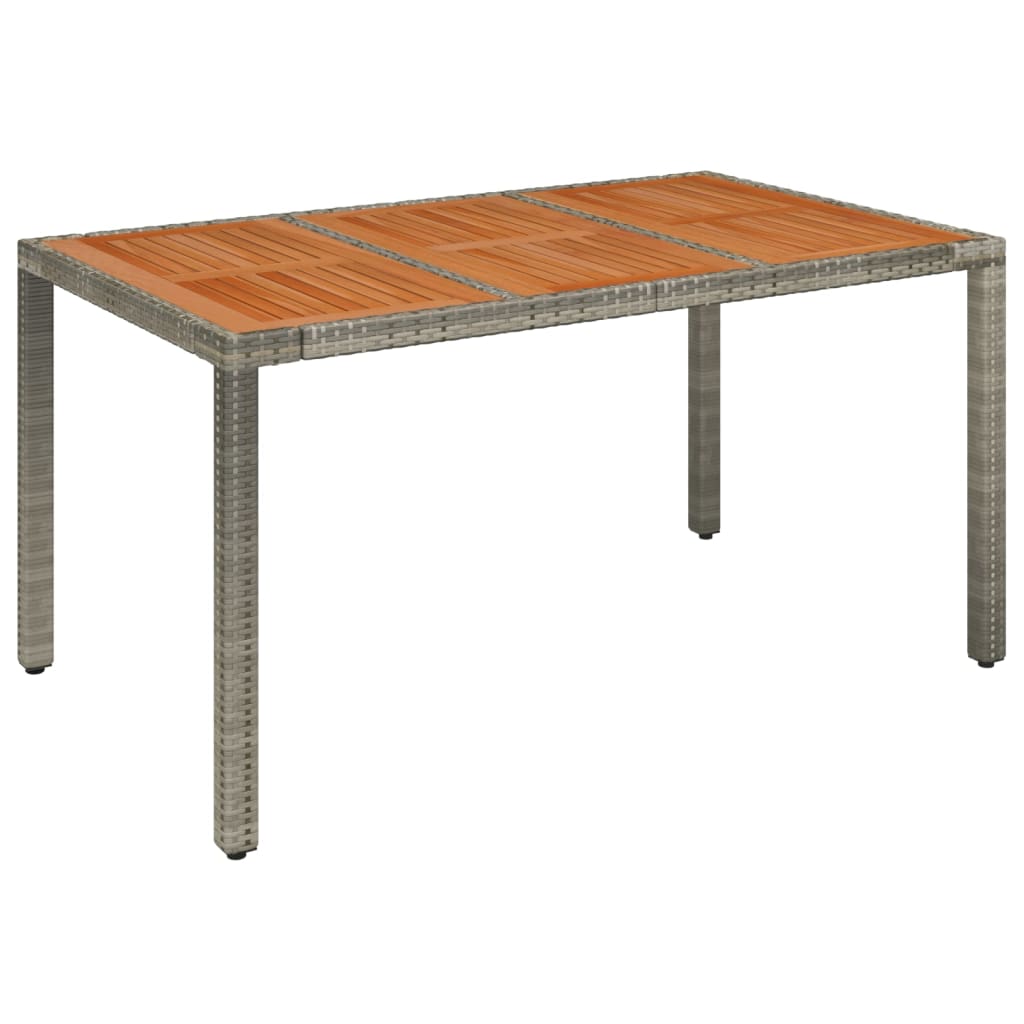 Table de jardin dessus en bois Gris 150x90x75 cm Résine tressée Tables de jardin vidaXL