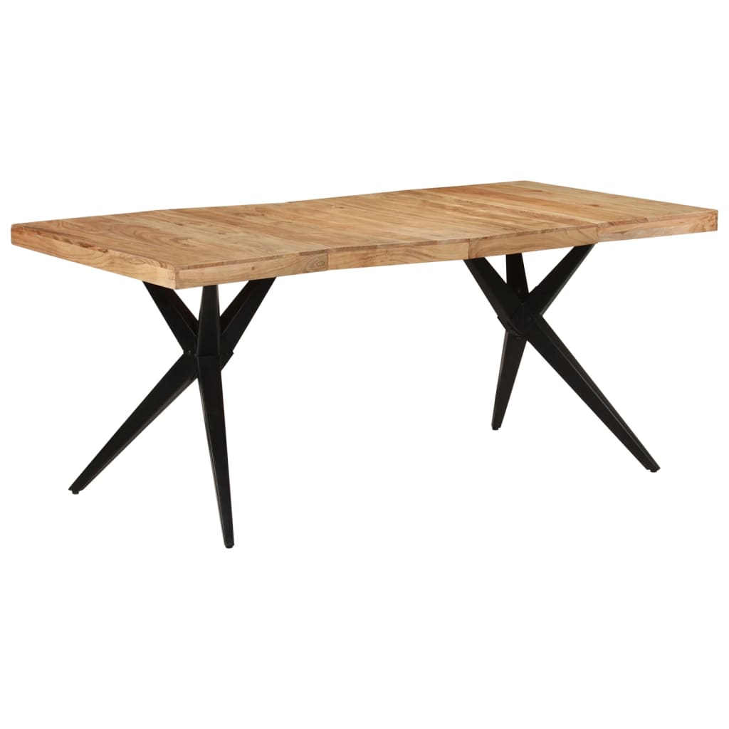 Table à dîner noir 180x90x77 cm bois d'acacia solide - XIOS