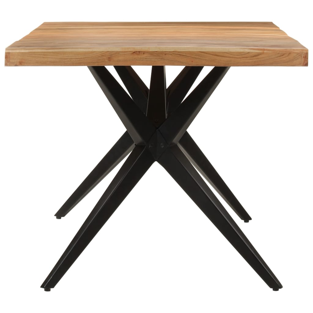 Table à dîner noir 180x90x77 cm bois d'acacia solide - XIOS