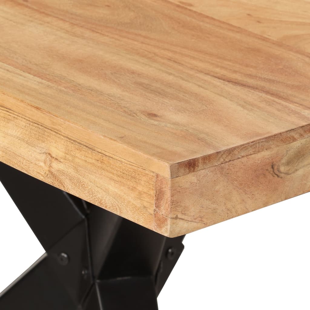 Table à dîner noir 180x90x77 cm bois d'acacia solide - XIOS