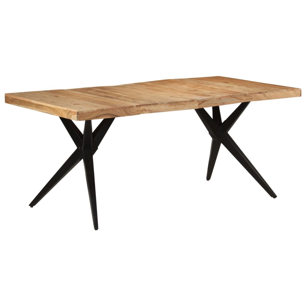 Table à dîner noir 180x90x77 cm bois d'acacia solide - XIOS