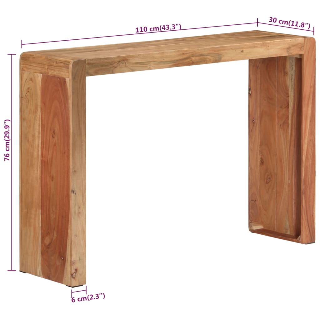Table console 110x30x76 cm bois massif d'acacia - XIOS