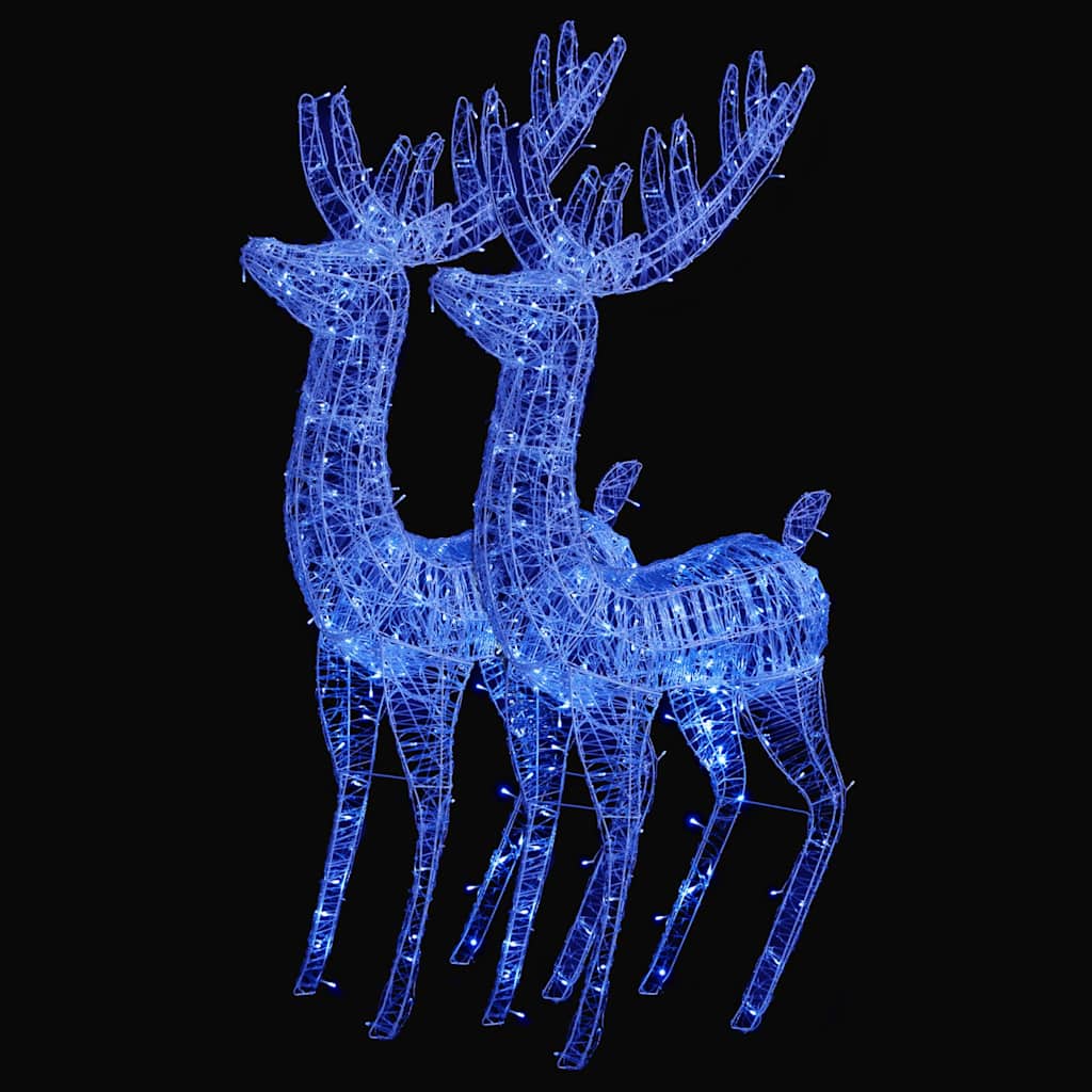 Rennes de Noël XXL Acrylique 250 LED 2 pcs 180 cm Bleu - XIOS