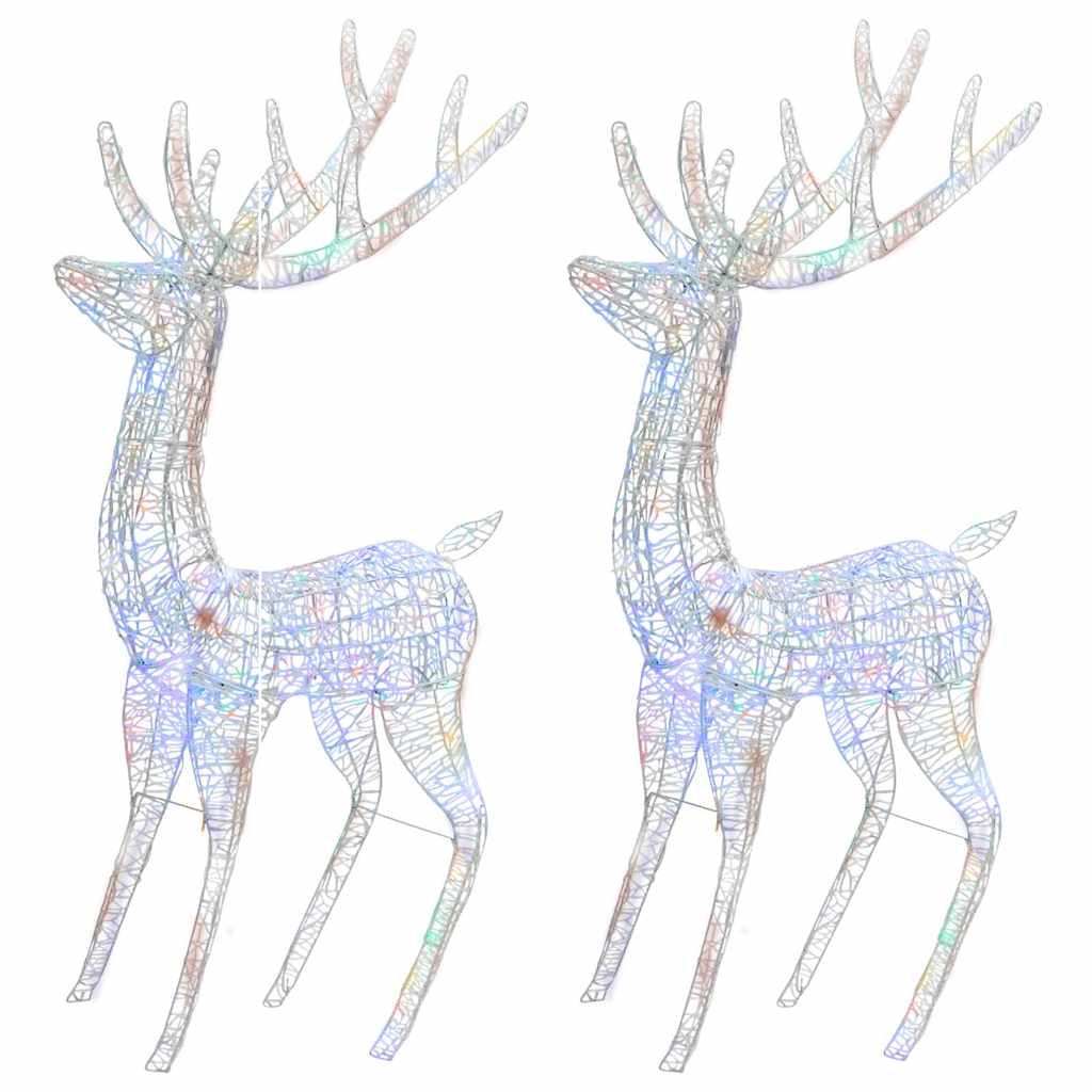 Rennes de Noël XXL Acrylique 250 LED 2 pcs 180 cm Multicolore - XIOS