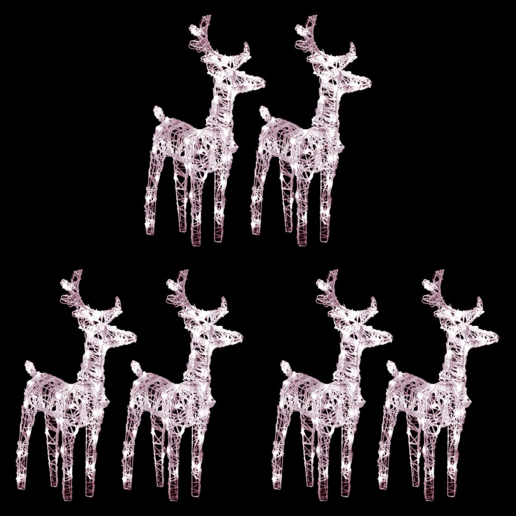 Rennes de Noël 6 pcs 240 LED Blanc chaud Acrylique - XIOS