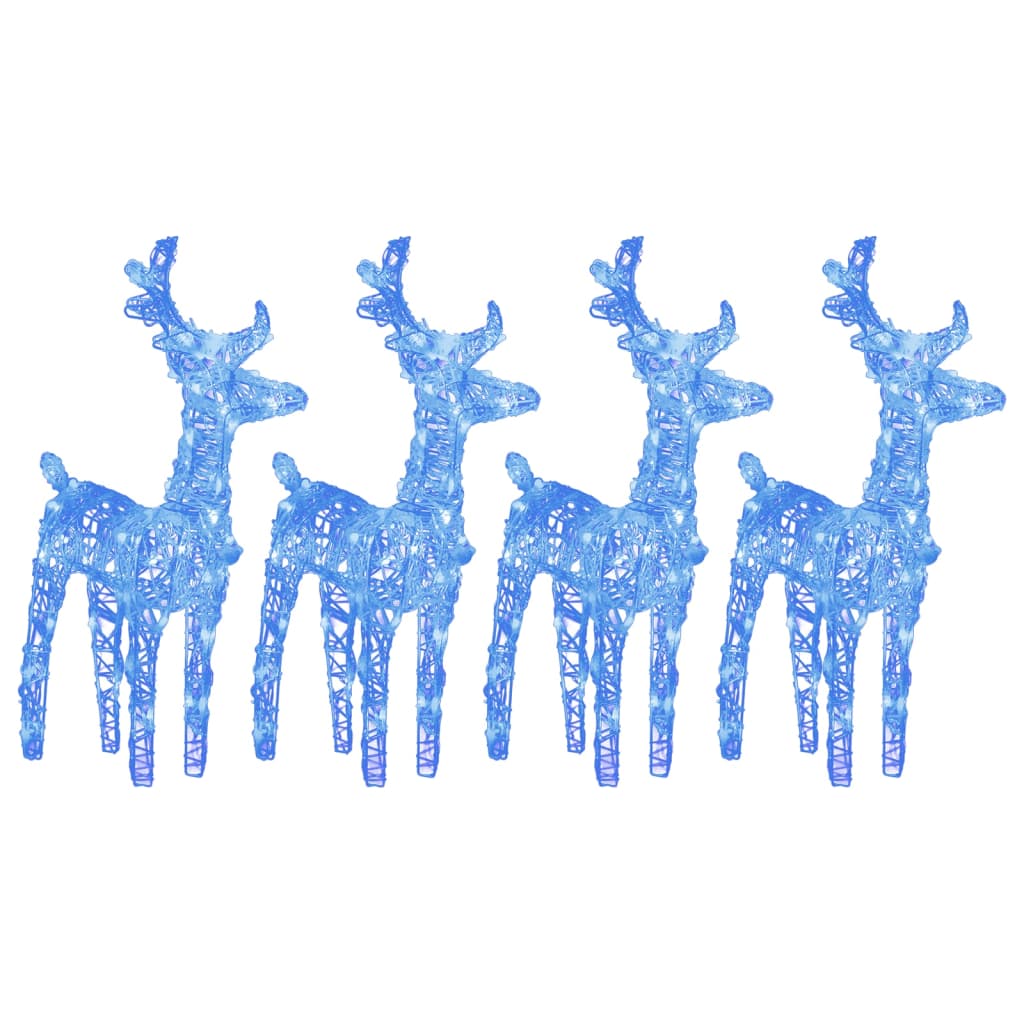 Rennes de Noël 4 pcs 160 LED Bleu Acrylique - XIOS