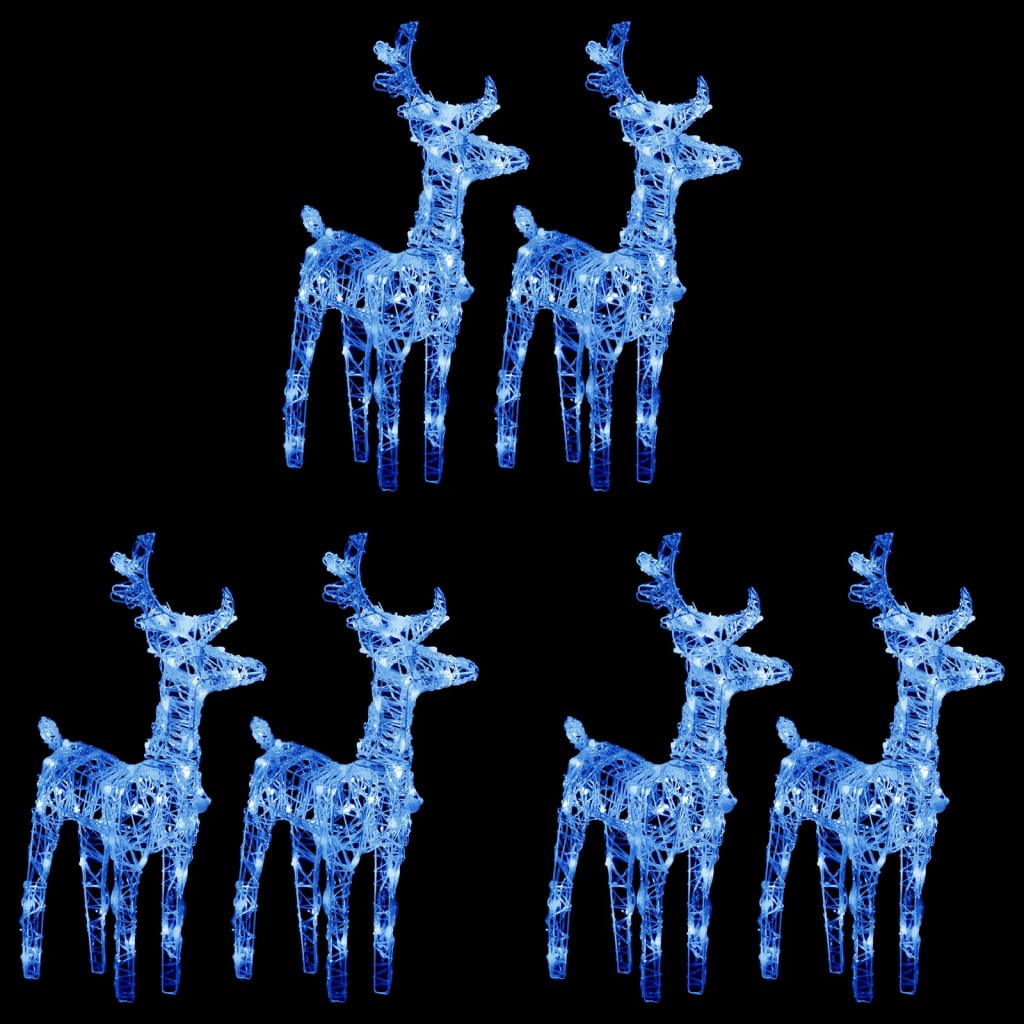 Rennes de Noël 6 pcs 240 LED Bleu Acrylique - XIOS