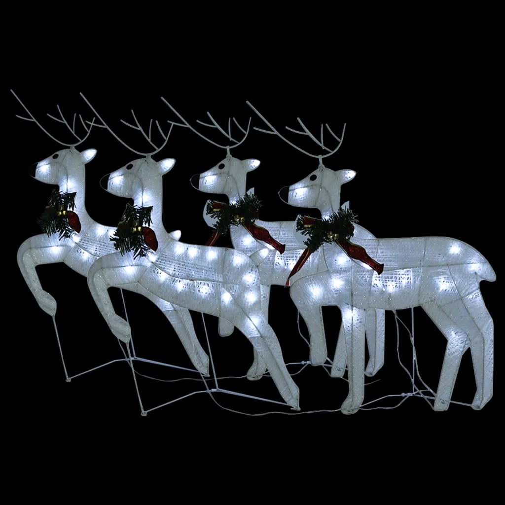 Rennes de Noël 4 pcs Blanc 80 LED - XIOS