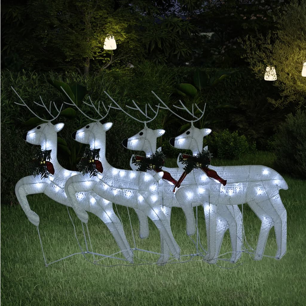 Rennes de Noël 4 pcs Blanc 80 LED - XIOS