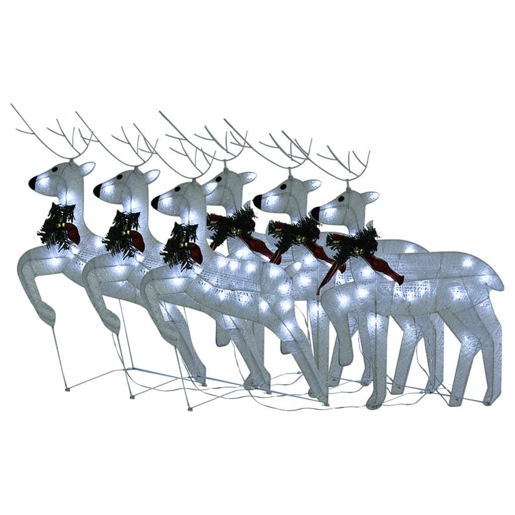 Rennes de Noël 6 pcs Blanc 120 LED - XIOS