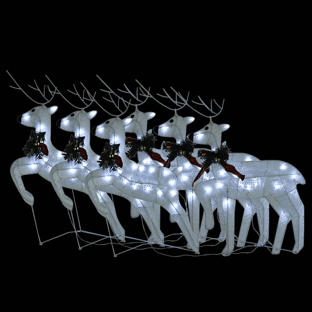 Rennes de Noël 6 pcs Blanc 120 LED - XIOS