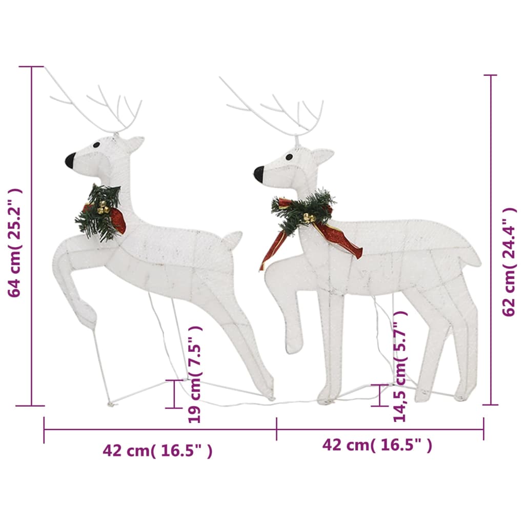 Rennes de Noël 6 pcs Blanc 120 LED - XIOS