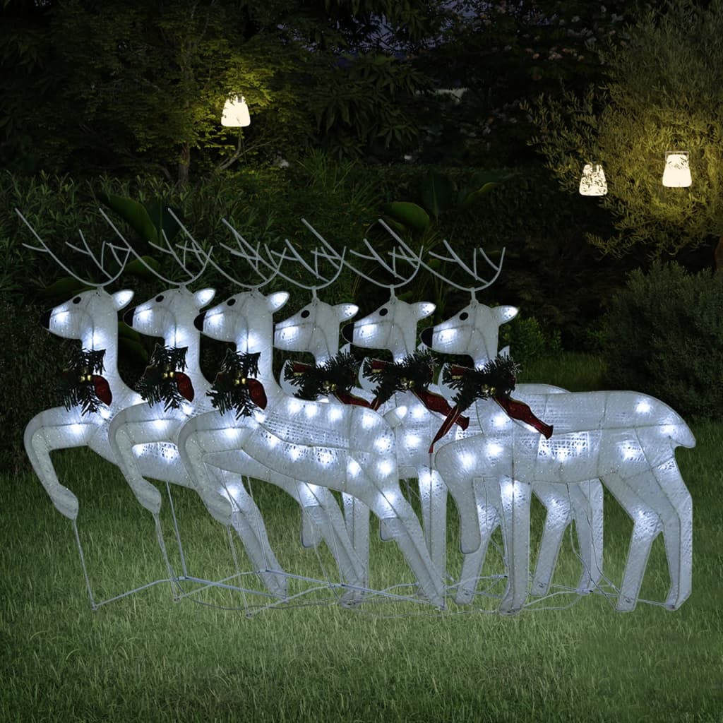 Rennes de Noël 6 pcs Blanc 120 LED - XIOS