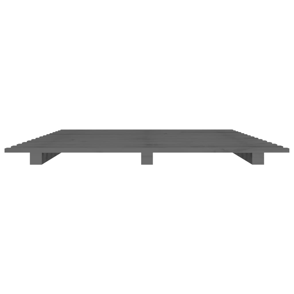 Cadre de lit sans matelas gris 90x200 cm bois de pin massif - XIOS