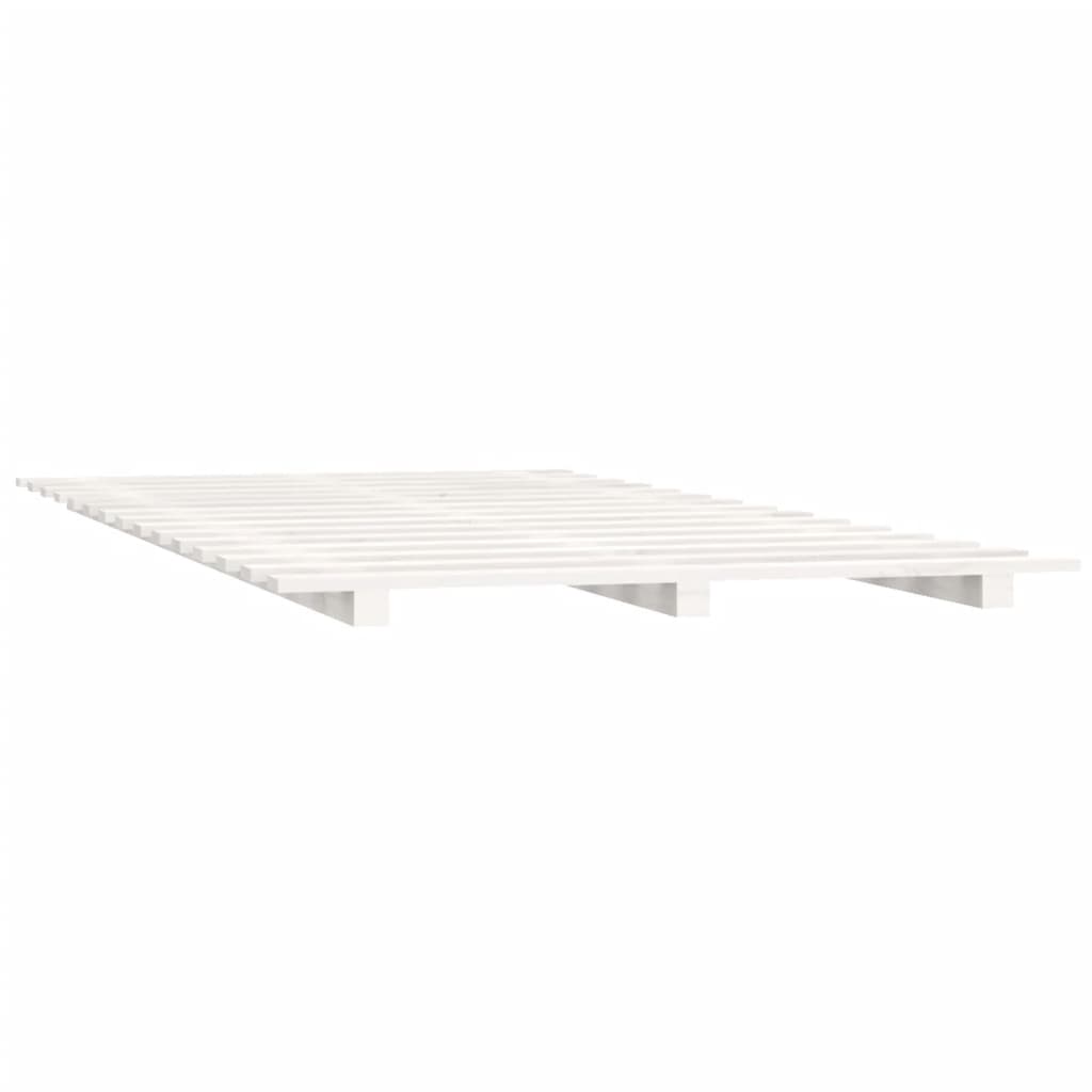 Cadre de lit sans matelas blanc 140x200 cm bois de pin massif - XIOS