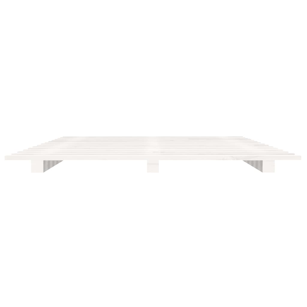 Cadre de lit sans matelas blanc 150x200 cm bois de pin massif - XIOS