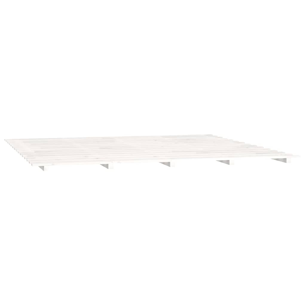 Cadre de lit sans matelas blanc 160x200 cm bois de pin massif - XIOS