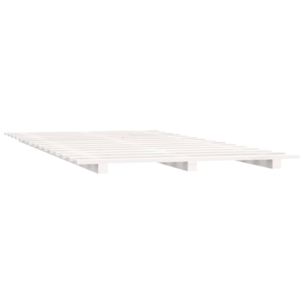 Cadre de lit sans matelas blanc 90x190 cm bois de pin massif - XIOS