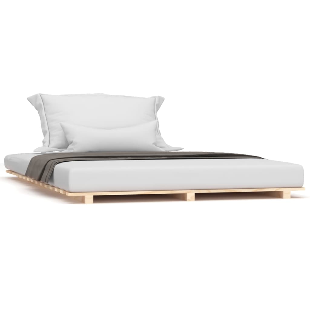 Cadre de lit sans matelas 135x190 cm bois de pin massif - XIOS