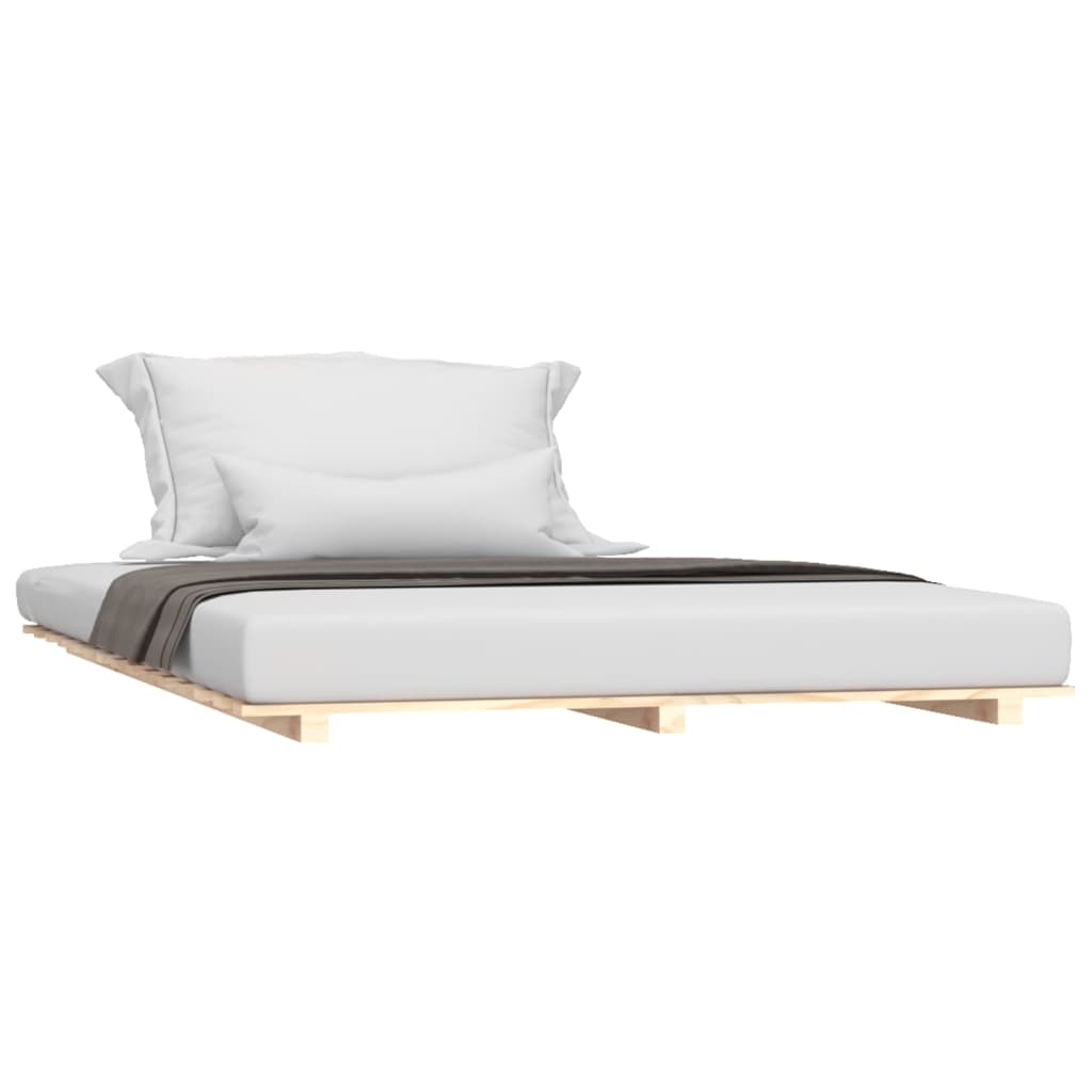 Cadre de lit sans matelas 135x190 cm bois de pin massif - XIOS