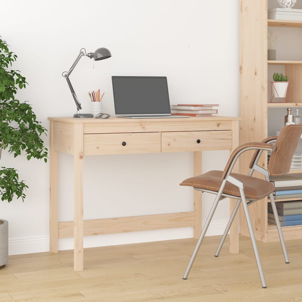 Bureau avec tiroirs 100x50x78 cm Bois massif de pin Bureaux vidaXL