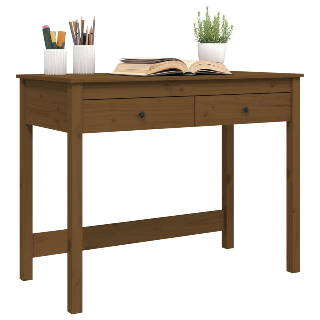 Bureau avec tiroirs Marron miel 100x50x78 cm Bois massif de pin - XIOS