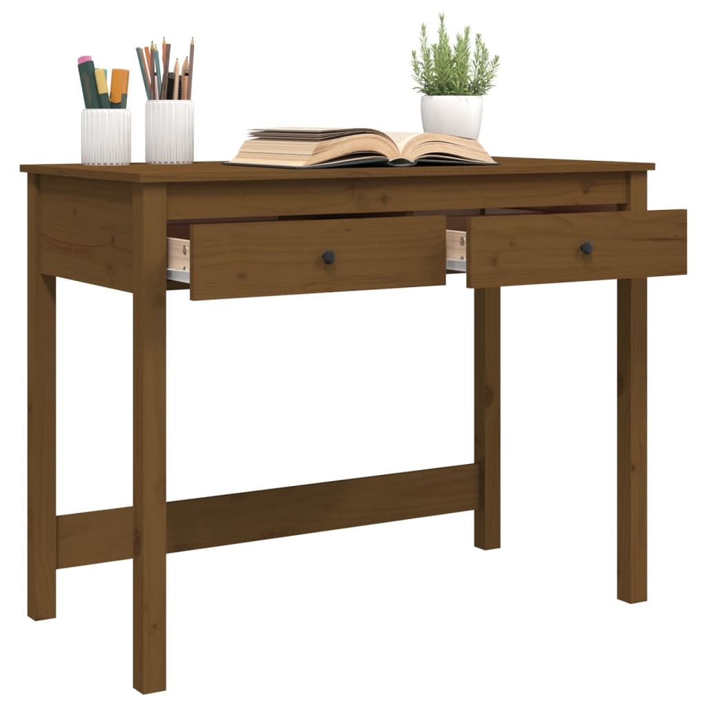 Bureau avec tiroirs Marron miel 100x50x78 cm Bois massif de pin - XIOS