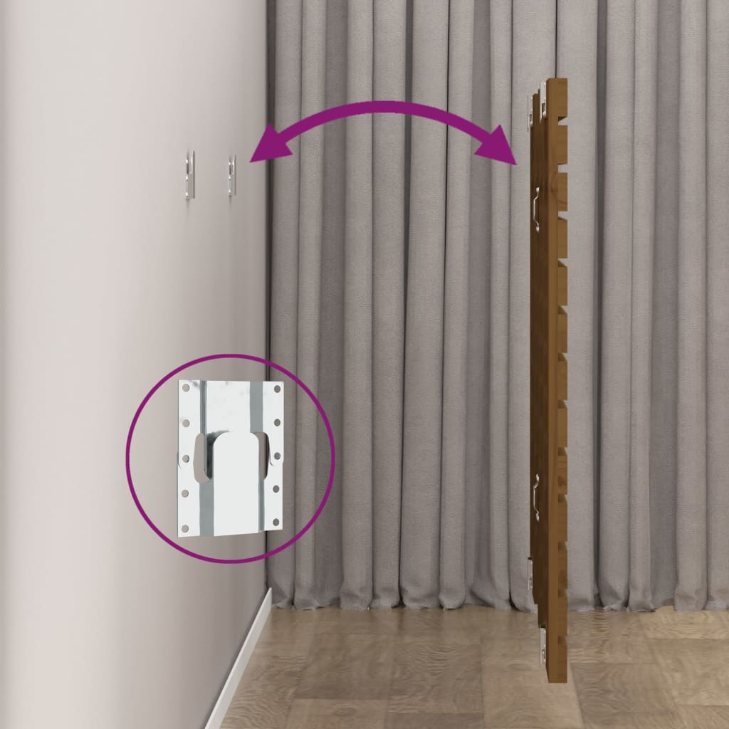 Tête de lit murale Marron miel 96x3x91,5 cm Bois massif de pin - XIOS