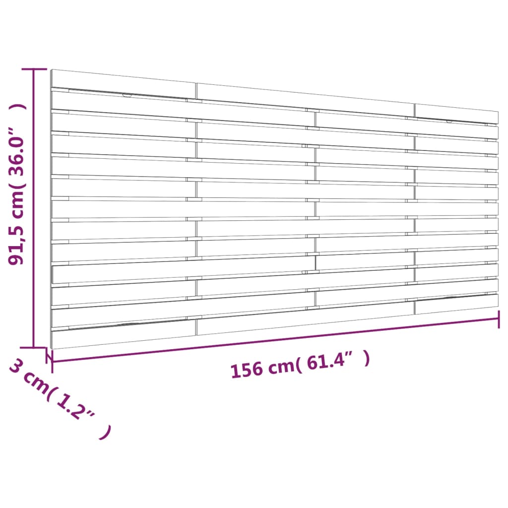 Tête de lit murale 156x3x91,5 cm Bois massif de pin - XIOS