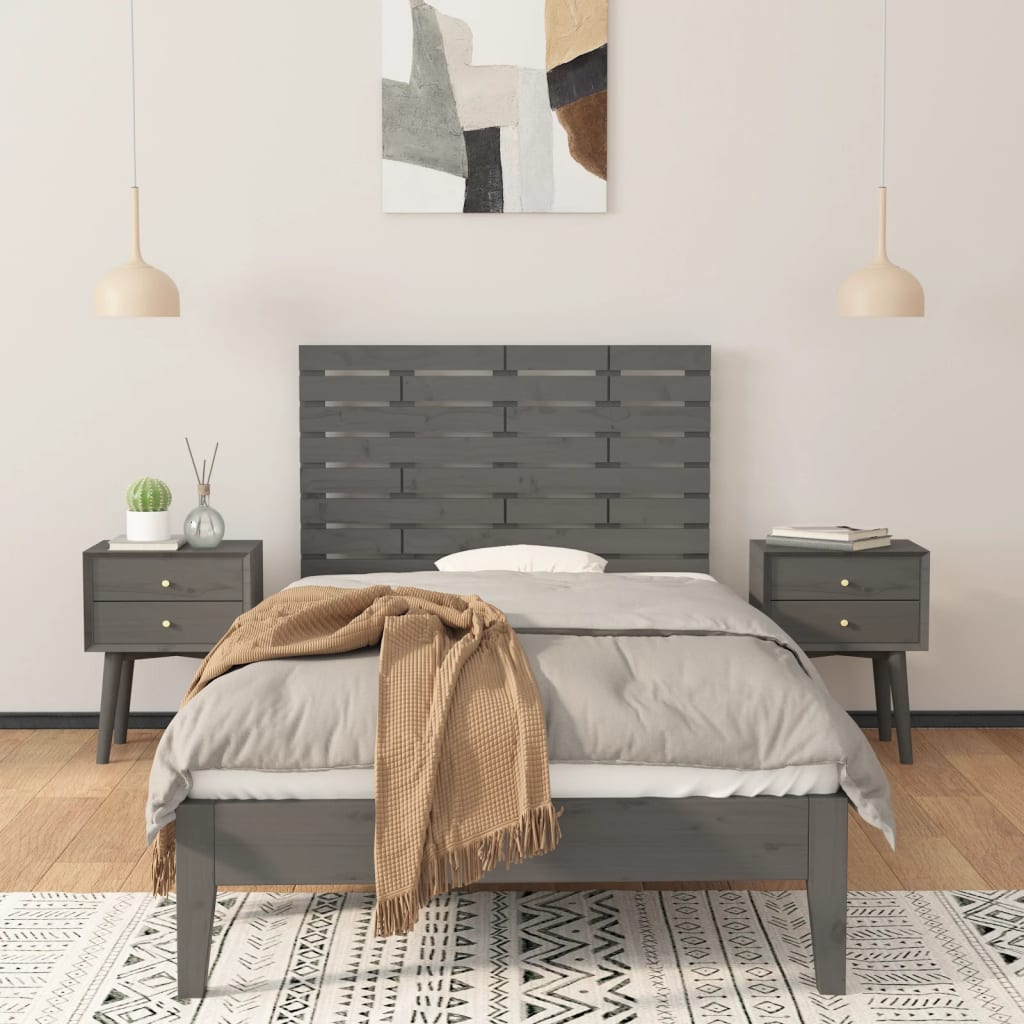 Tête de lit murale Gris 106x3x63 cm Bois massif de pin - XIOS