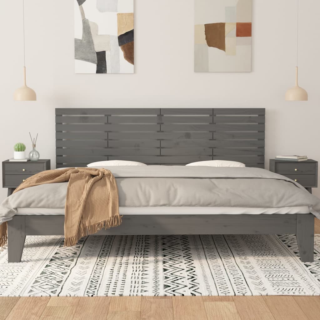 Tête de lit murale Gris 206x3x63 cm Bois massif de pin - XIOS
